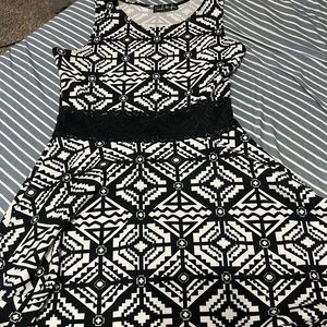 Black and white cocktail dress